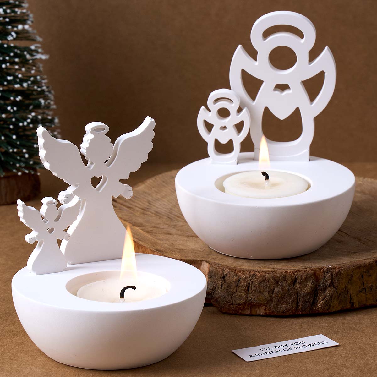 Candle Quotes - クリスマスツリー雪だるま天使燭台型DIYクリスマスオーナメント石膏シリコン型樹脂キャンドルホルダー工芸品製作