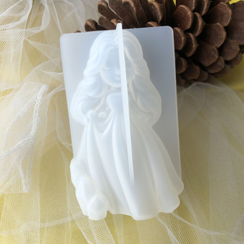 Candle Making Supplies Online - 3D かわいいプリンセスシリコーンキャンドルモールド天使の女の子石鹸樹脂石膏作る型 DIY 人間チョコレートベーキングツール家の装飾のギフト