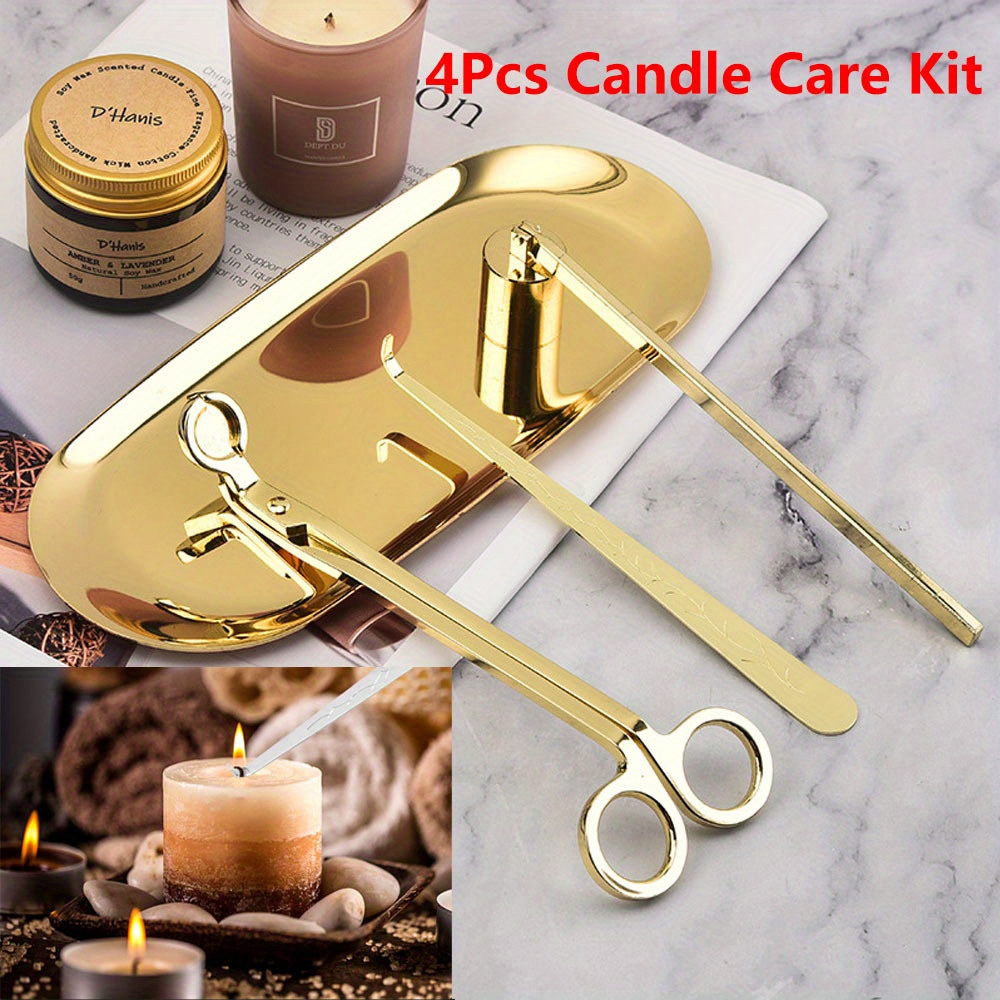 Candle Making Supplies Online - 4 ピース/セット高級キャンドルケアキットステンレス鋼芯トリマーはさみ消火器フックキャンドルアクセサリーセット DIY キャンドルツール