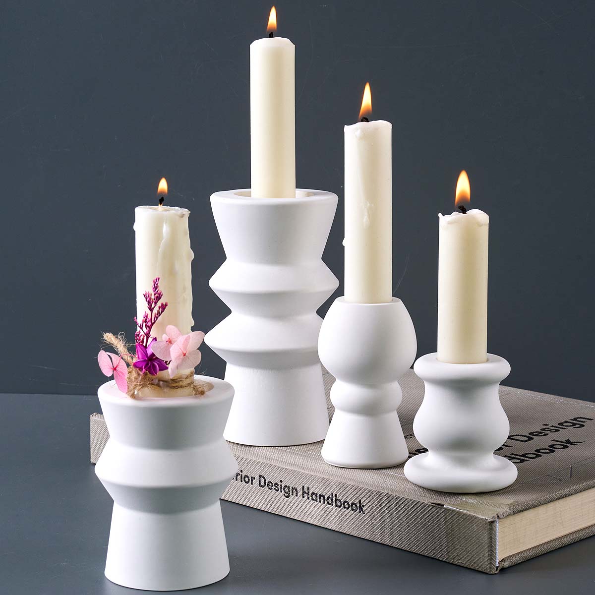 Candle Quotes - 北欧キャンドルホルダーシリコンモールド DIY 幾何学模様ローマ柱キャンドルスティック粘土型石膏樹脂クラフトギフト製作ホームデコレーション