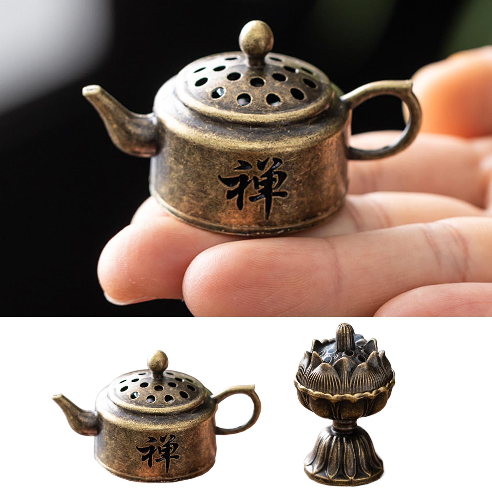 Zen Candle Supplies - 金属製香炉 小型ヴィンテージ香立て 室内装飾用品 芸術的な禅装飾 書斎 寝室