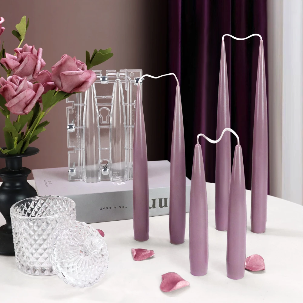 Candle Quotes - ダブル尖った柱キャンドルアクリルモールド接続シリンダーキャンドルホルダープラスチック Moldwedding 装飾ホーム燭台作成ツール