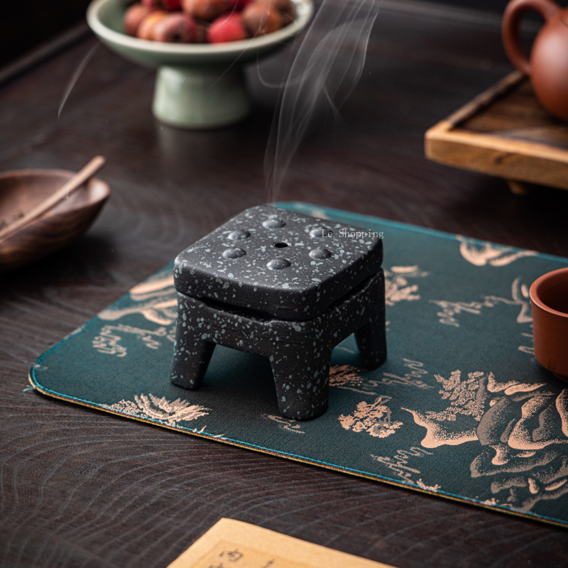 青石/レトロな正方形の香炉セラミック白檀室内装飾禅装飾品宗教 - Zen Candle Supplies のレビューと価格