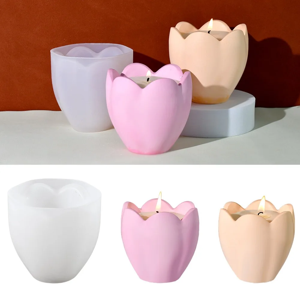 チューリップキャンドルホルダーシリコーン金型花樹脂石鹸箱作成 - Candle Quotes のレビューと価格