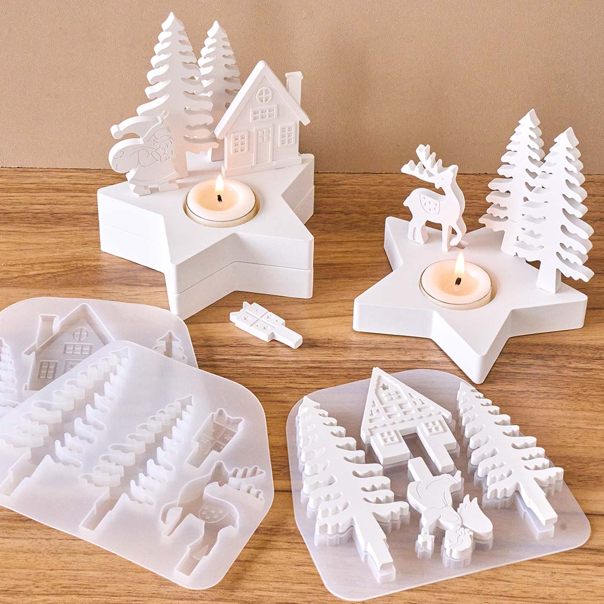 クリスマスデコレーションスターキャンドルホルダーシリコンモー - Candle Quotes のレビューと価格
