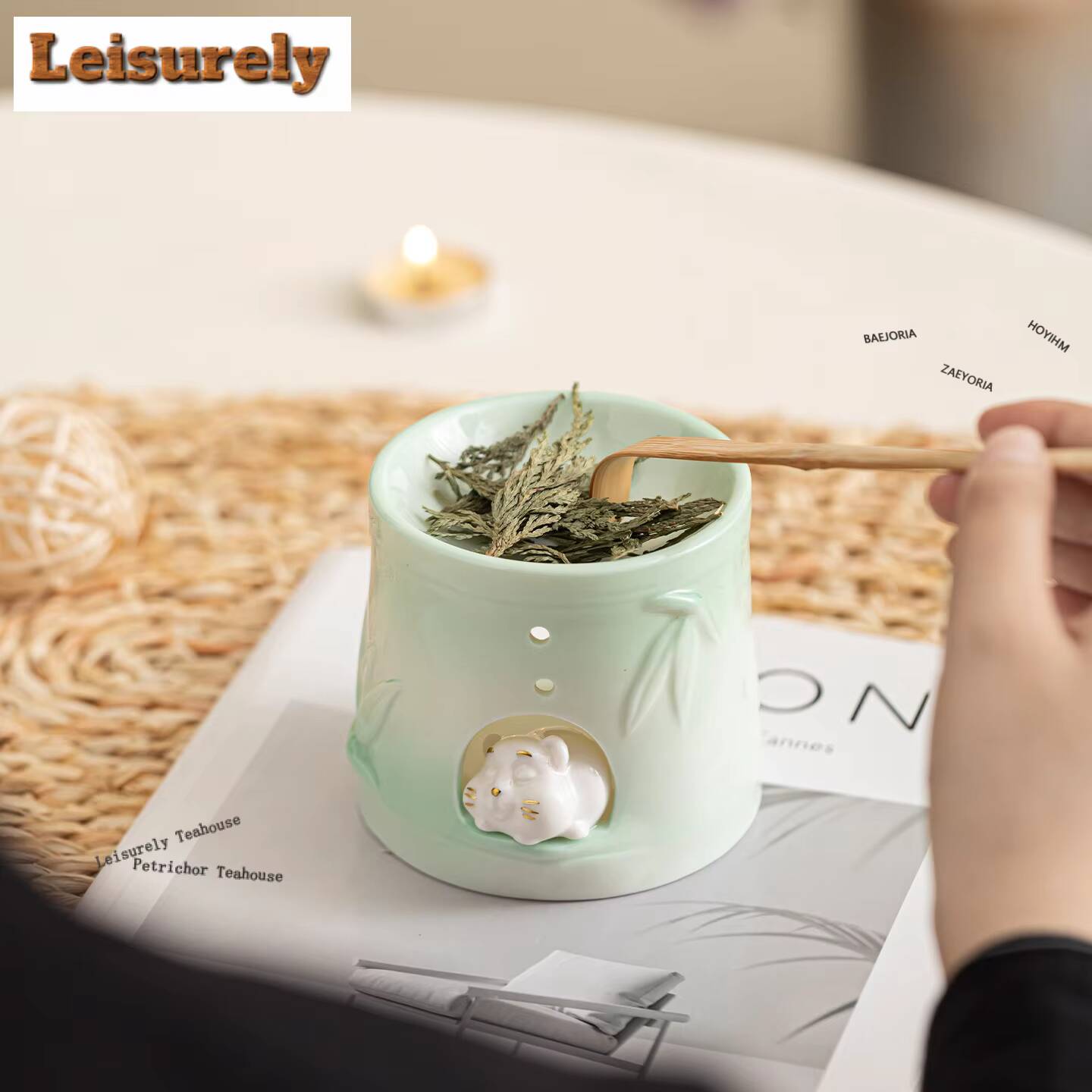 竹鼠香炉禅庭香炉瞑想香り付きアロマキャンドル香炉寝室用品装飾 - Zen Candle Supplies のレビューと価格