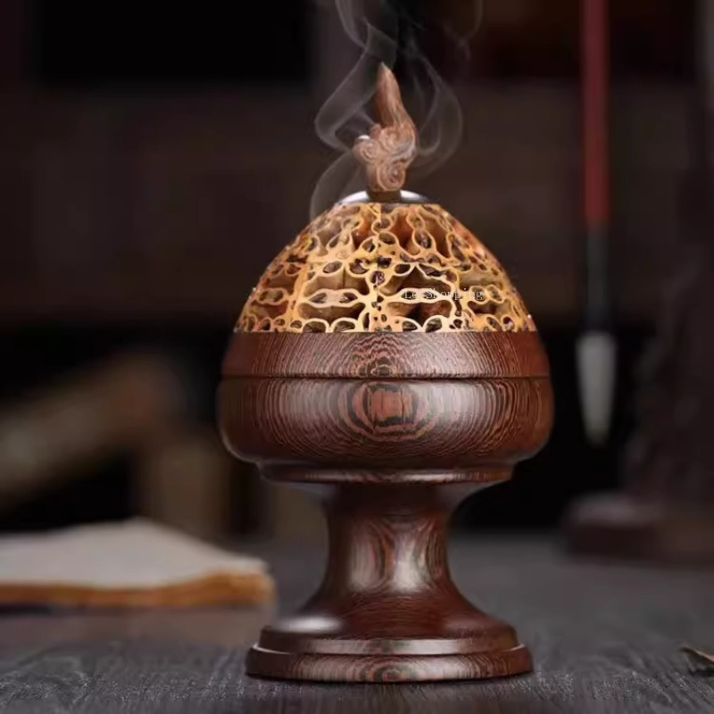 円形/ひょうたん型/縦型/博山/創造的な木製中空香炉/家庭用 - Zen Candle Supplies のレビューと価格