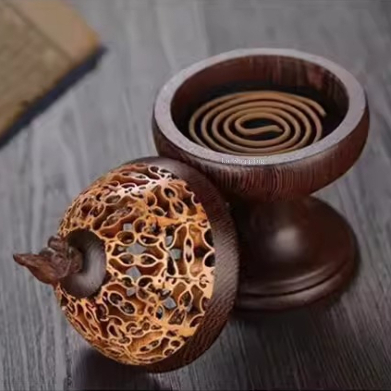 円形/ひょうたん型/縦型/博山/創造的な木製中空香炉/家庭用 - Zen Candle Supplies のレビューと価格