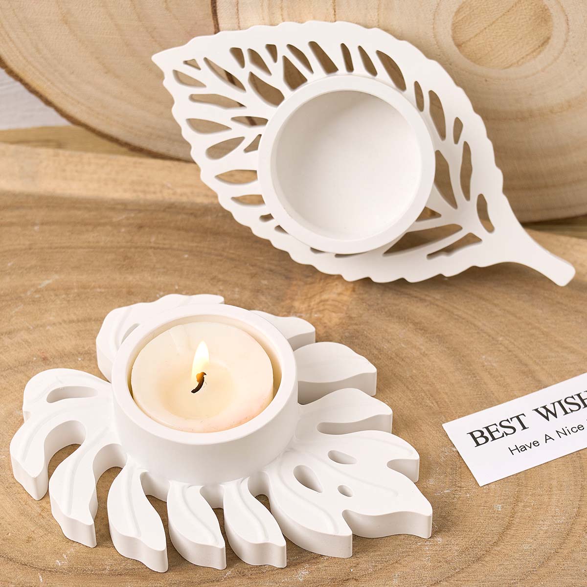 葉燭台シリコーン型 DIY 手作り葉ティーライトキャンドルホ - Candle Quotes のレビューと価格